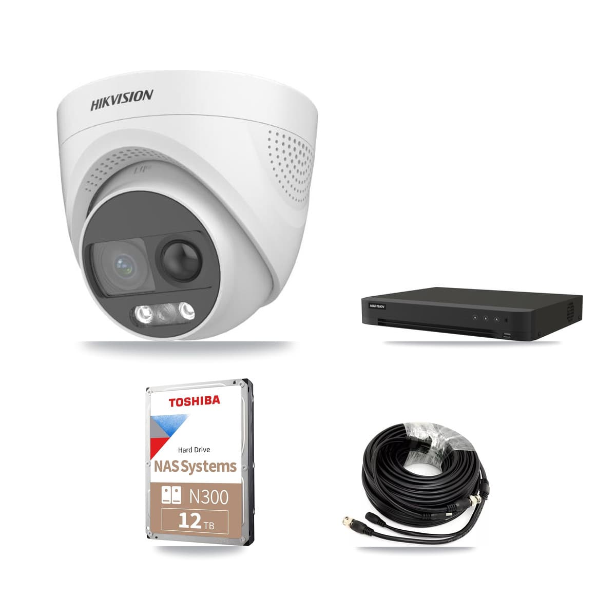 Hikvision 16-Channel 5MP CCTV Kit — 8 DS-2CE72KF3T Turret Cameras + 12TB Recording - Image 1