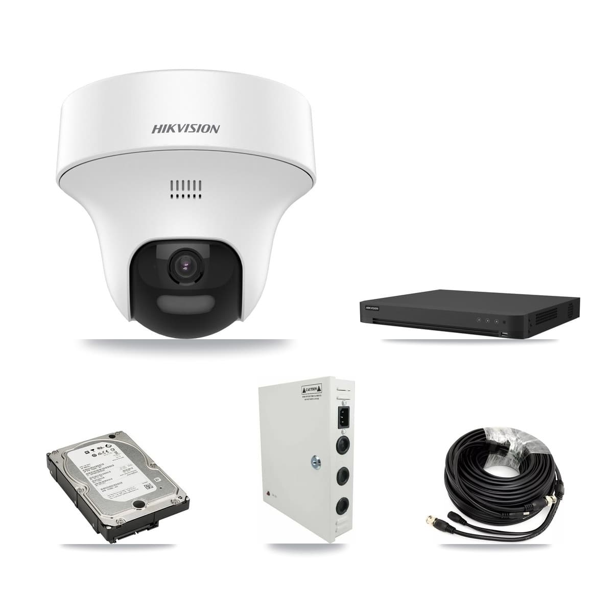Hikvision 16-Channel 5MP CCTV Kit — 16 DS-2CE70K0T Turret Cameras + 5TB Recording (IDS-7216HUHI Recorder) - Image 1