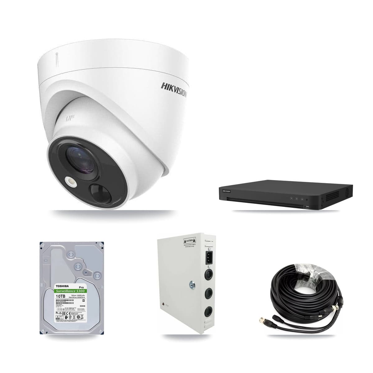 Hikvision 32-Channel 5MP CCTV Kit — 29 DS-2CE71H0T Turret Cameras + 2× 10TB Recording - Image 1