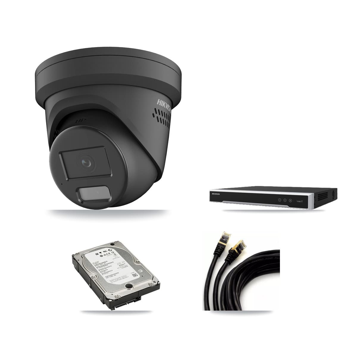 Hikvision 16-Channel 4MP CCTV Kit — 4 Black Turret Cameras + 5TB Recording - Image 1