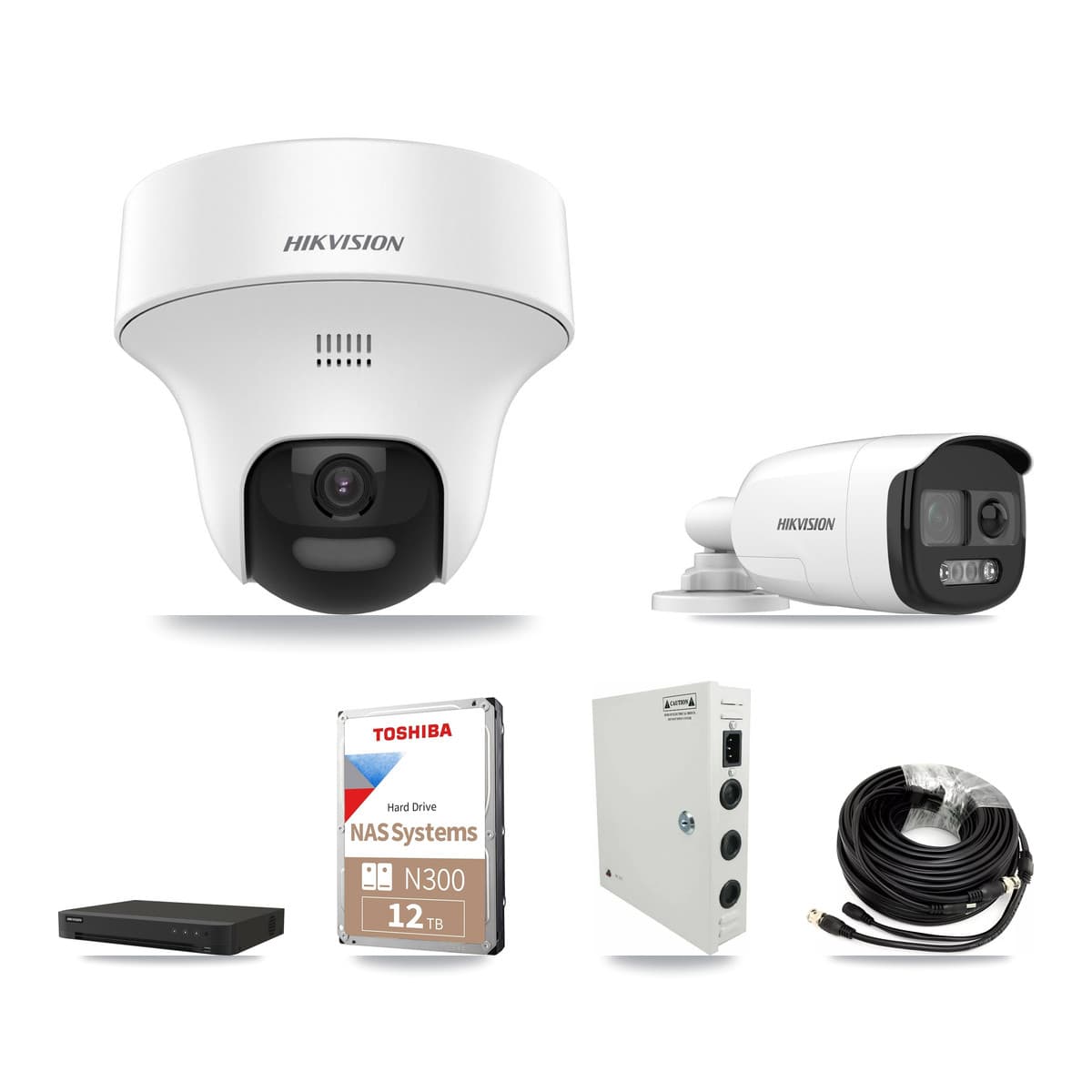 Hikvision 16-Channel 5MP CCTV Kit — 1 DS-2CE12KF3T Bullet + 15 DS-2CE70K0T Turret Cameras + 12TB Recording - Image 1