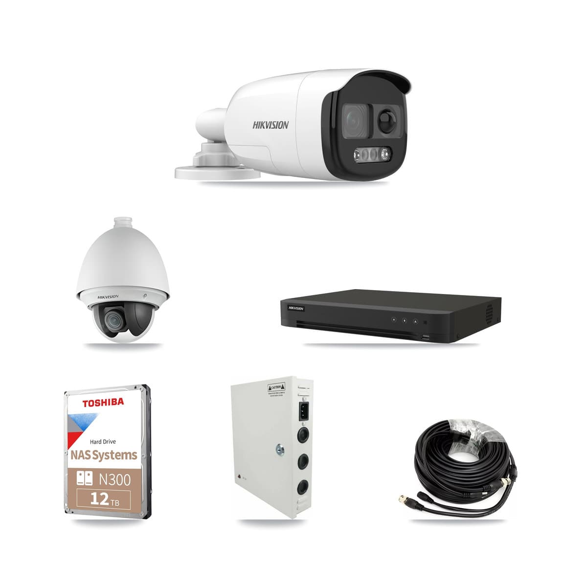 Hikvision 16-Channel 2MP – 5MP CCTV Kit — 1 DS-2AE4225T 2MP PTZ + 11 DS-2CE12KF3T 5MP Bullet Cameras + 12TB Recording - Image 1