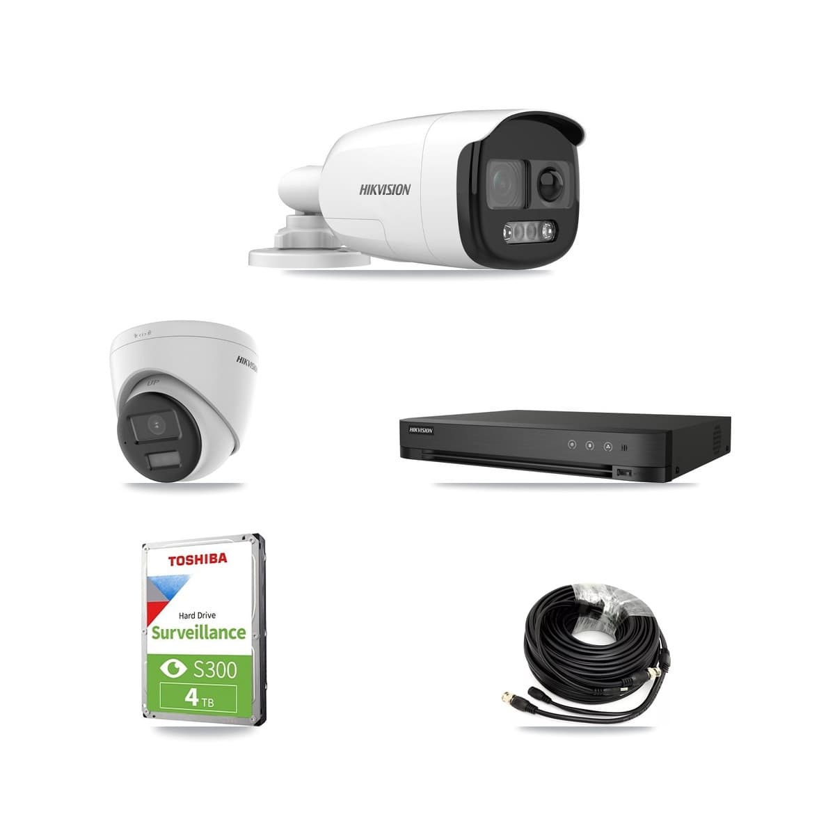 Hikvision 4-Channel 5MP – 4K CCTV Kit — 1 5MP Bullet + 1 4K Turret Cameras + 4TB Recording - Image 1