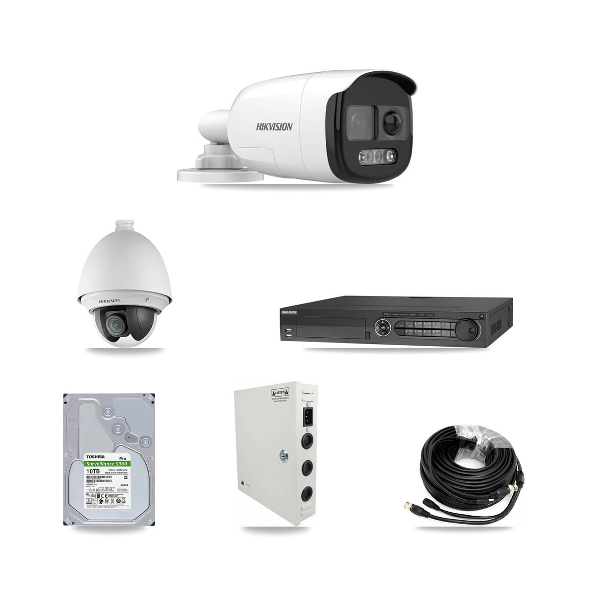 Hikvision 32-Channel 2MP – 5MP CCTV Kit — 1 DS-2AE4225T 2MP PTZ + 29 DS-2CE12KF3T 5MP Bullet Cameras + 4× 10TB Recording (IDS-7332HUHI Recorder) - Image 1