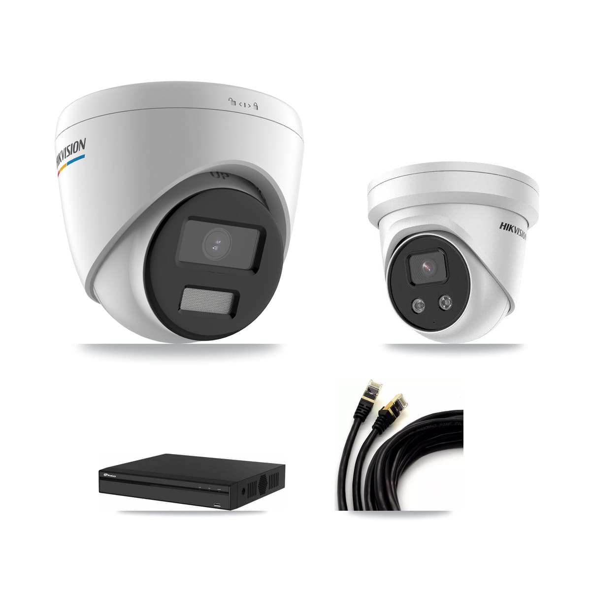 Hikvision & Prolux 4-Channel 2MP – 5MP CCTV Kit — 1 2MP + 1 5MP Turret Cameras + 2TB Recording - Image 1