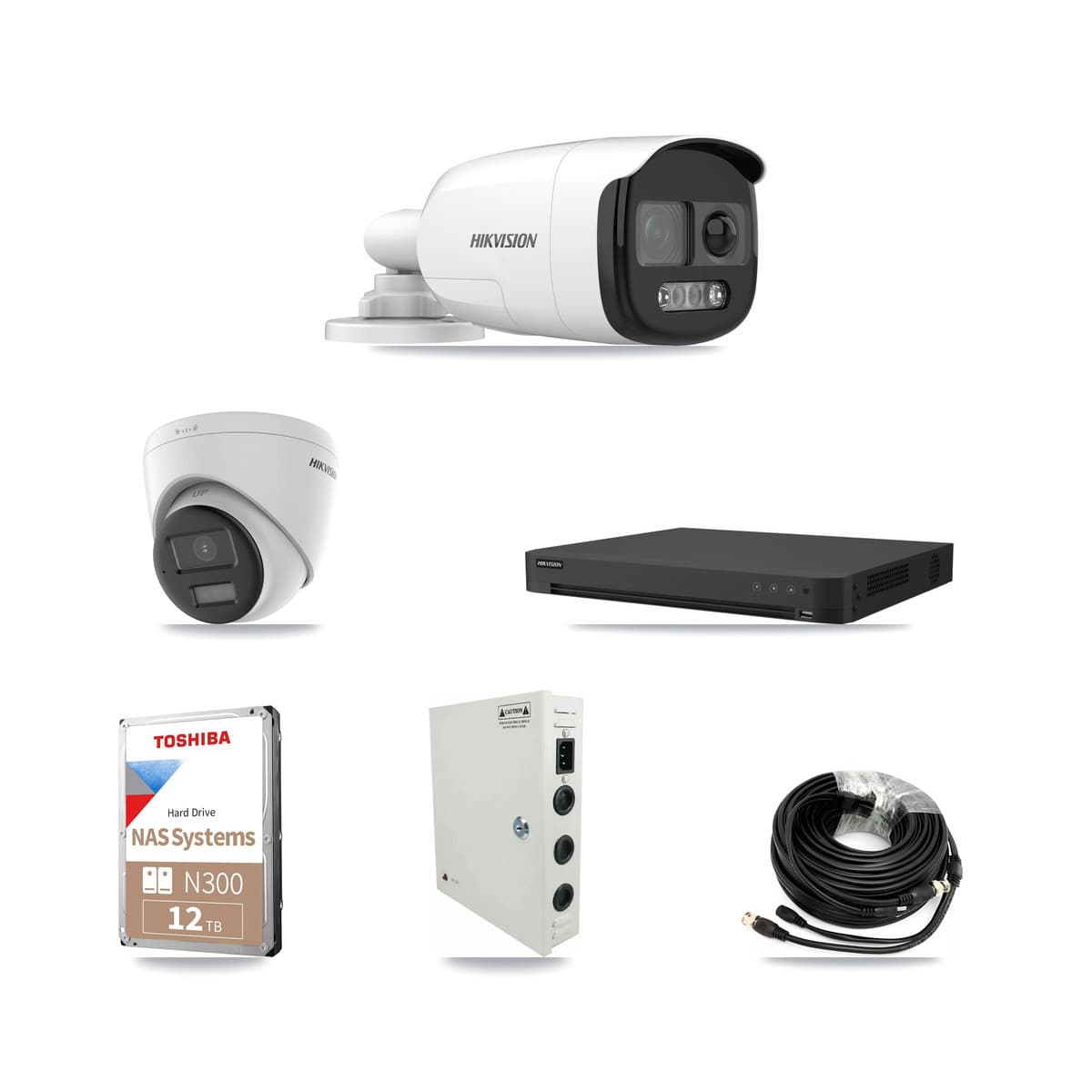 Hikvision 16-Channel 5MP – 4K CCTV Kit — 15 5MP Bullet + 1 4K Turret Cameras + 2× 12TB Recording - Image 1