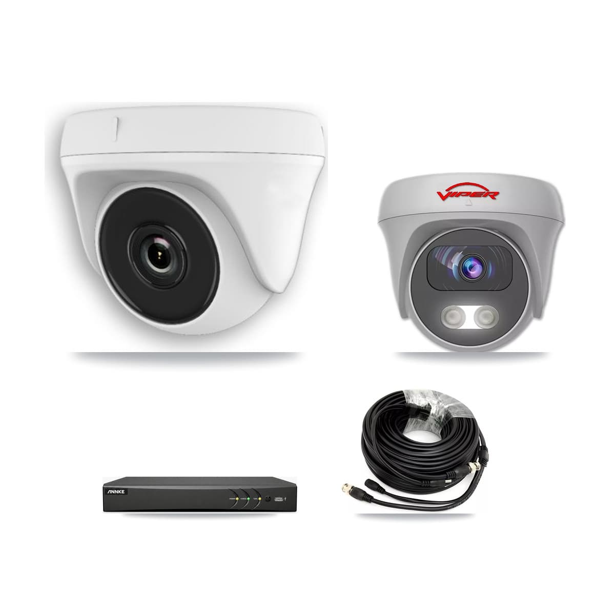 Viper & ANNKE 4-Channel 2MP – 5MP CCTV Kit — 1 2MP Dome + 1 5MP Cameras + 1TB Recording - Image 1