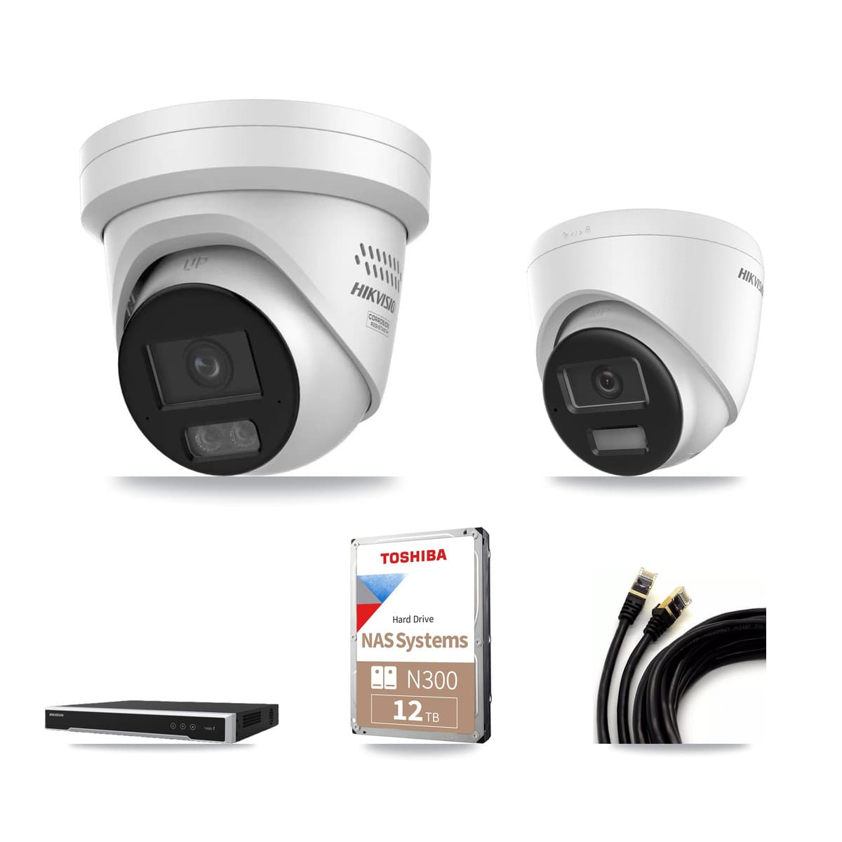Hikvision 16-Channel 4MP – 4K CCTV Kit — 1 4K + 15 4MP Turret Cameras + 2× 12TB Recording - Image 1