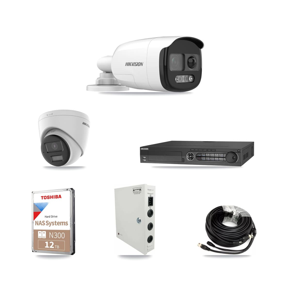 Hikvision 32-Channel 5MP – 4K CCTV Kit — 15 5MP Bullet + 1 4K Turret Cameras + 2× 12TB Recording - Image 1