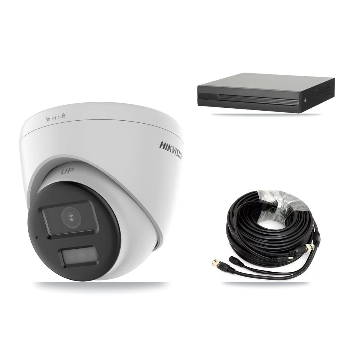 Hikvision 8-Channel 5MP CCTV Kit — 8 DS-2CE78K0T-LPTS Turret Cameras + 8TB Recording (XVR-3108HS-5MP-LITE Recorder) - Image 1