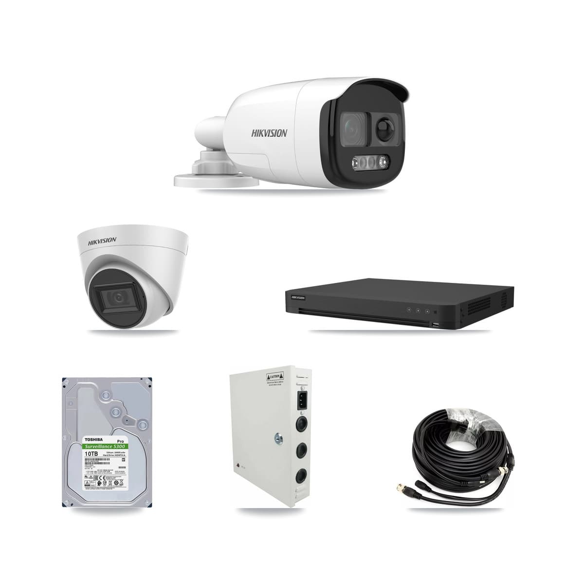 Hikvision 32-Channel 5MP CCTV Kit — 16 Bullet + 16 White Turret Cameras + 10TB Recording (IDS-7232HQHI Recorder) - Image 1