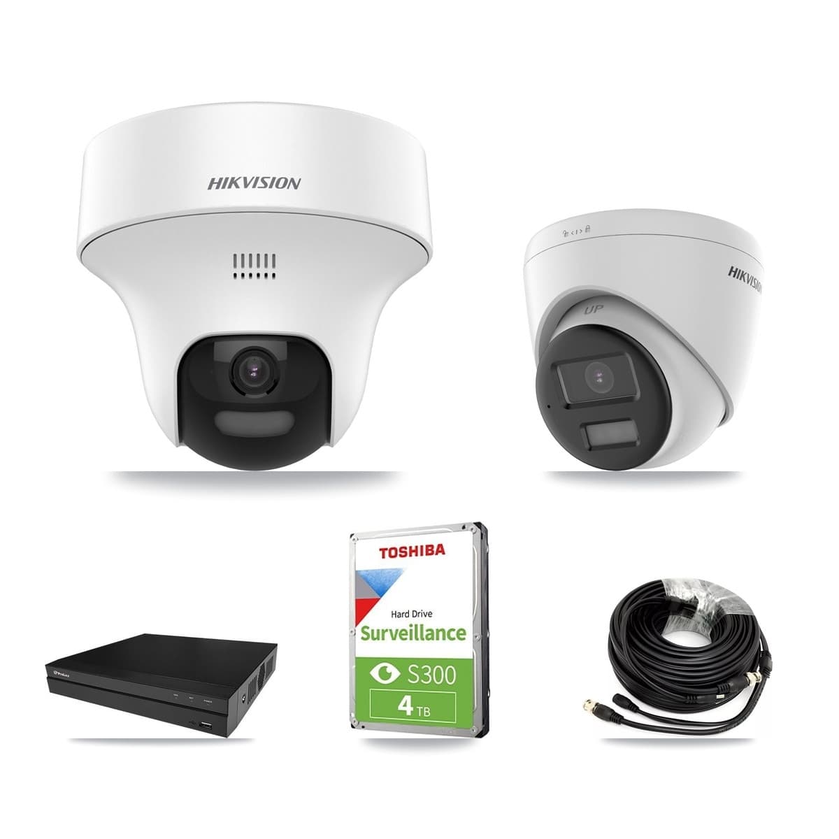 Hikvision & Prolux 8-Channel 5MP CCTV Kit — 2 DS-2CE70K0T + 1 DS-2CE78K0T Turret Cameras + 4TB Recording - Image 1