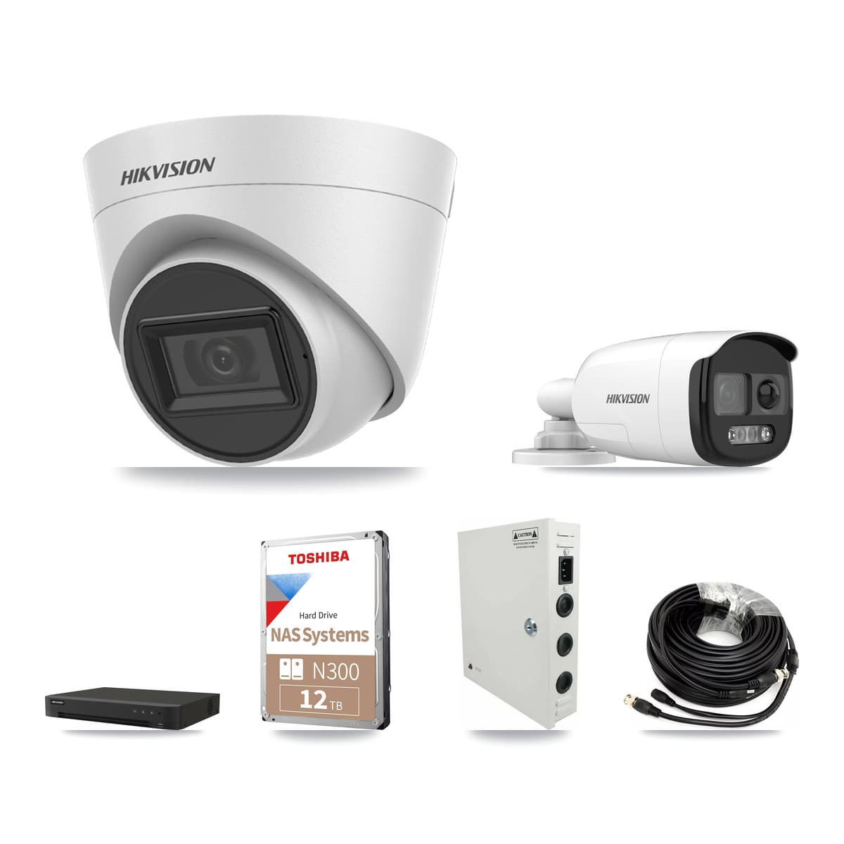 Hikvision 16-Channel 5MP CCTV Kit — 5 Bullet + 11 White Turret Cameras + 12TB Recording - Image 1