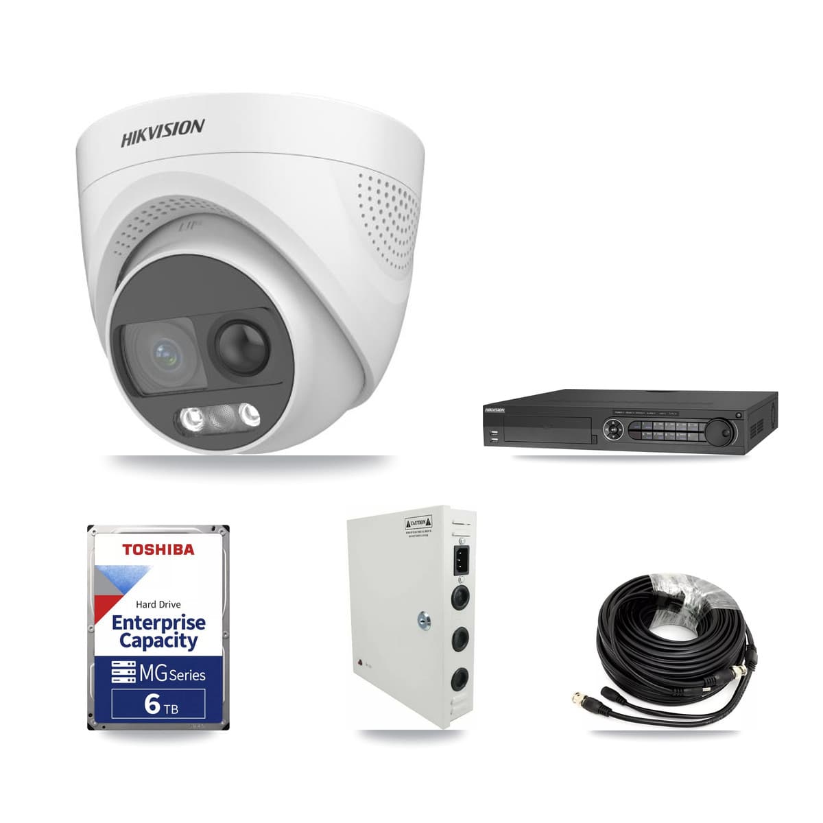 Hikvision 32-Channel 5MP CCTV Kit — 16 DS-2CE72KF3T Turret Cameras + 2× 6TB Recording - Image 1