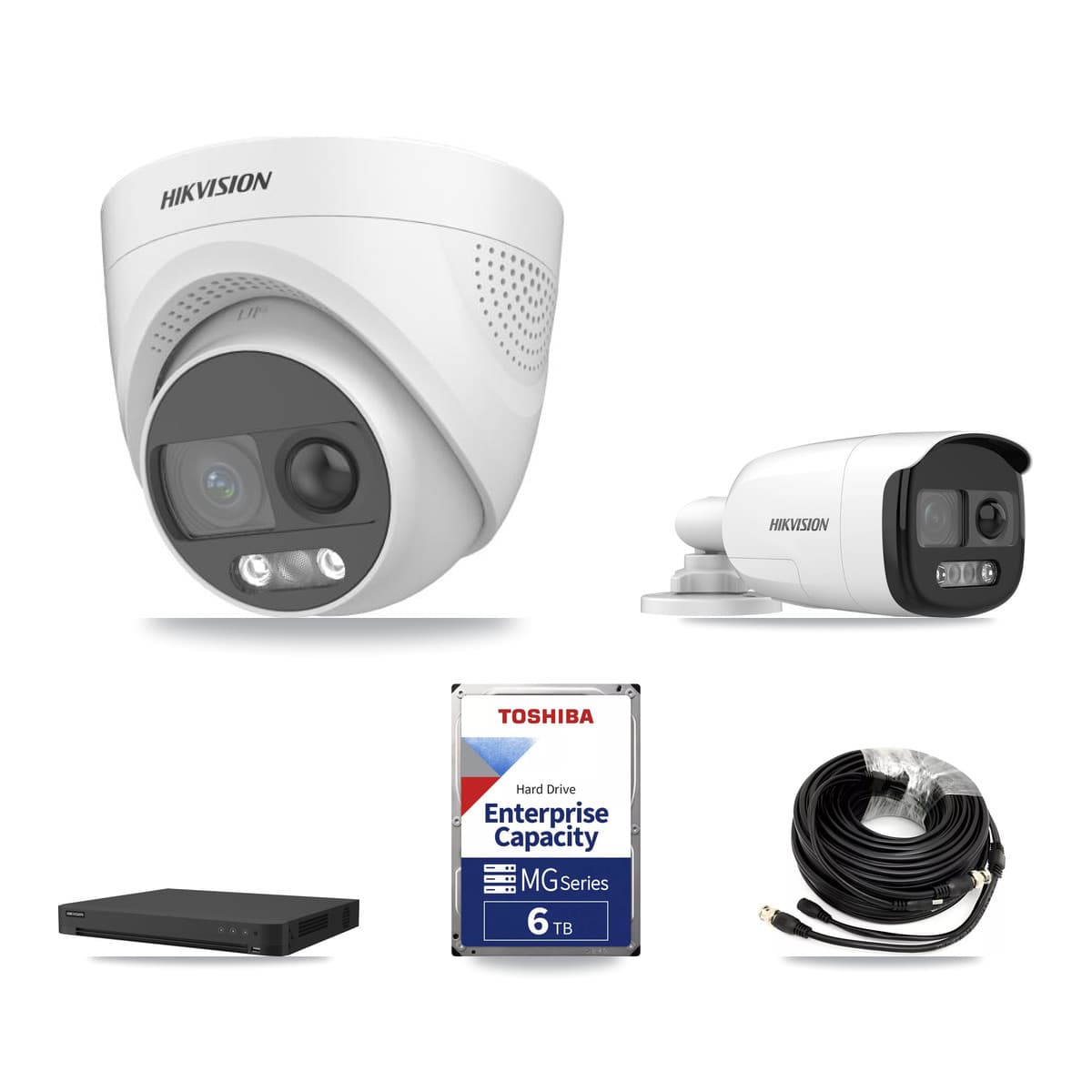 Hikvision 16-Channel 5MP CCTV Kit — 1 Bullet + 4 Turret Cameras + 6TB Recording (IDS-7216HUHI Recorder) - Image 1