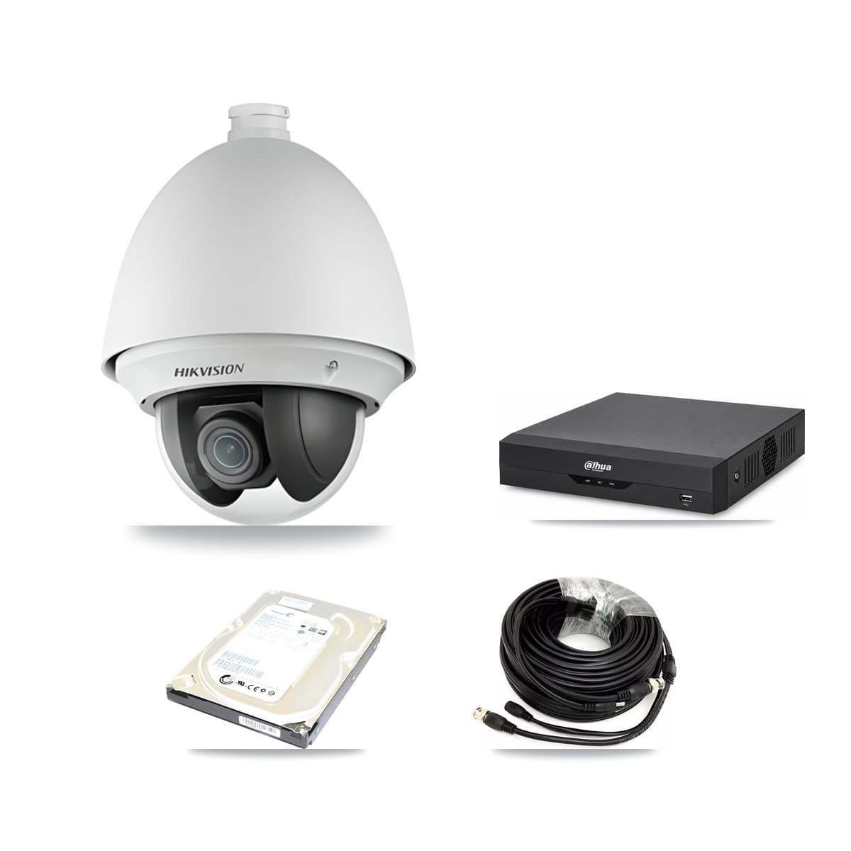 Hikvision & Dahua 4-Channel 2MP CCTV Kit — 2 PTZ Cameras + 500GB Recording - Image 1