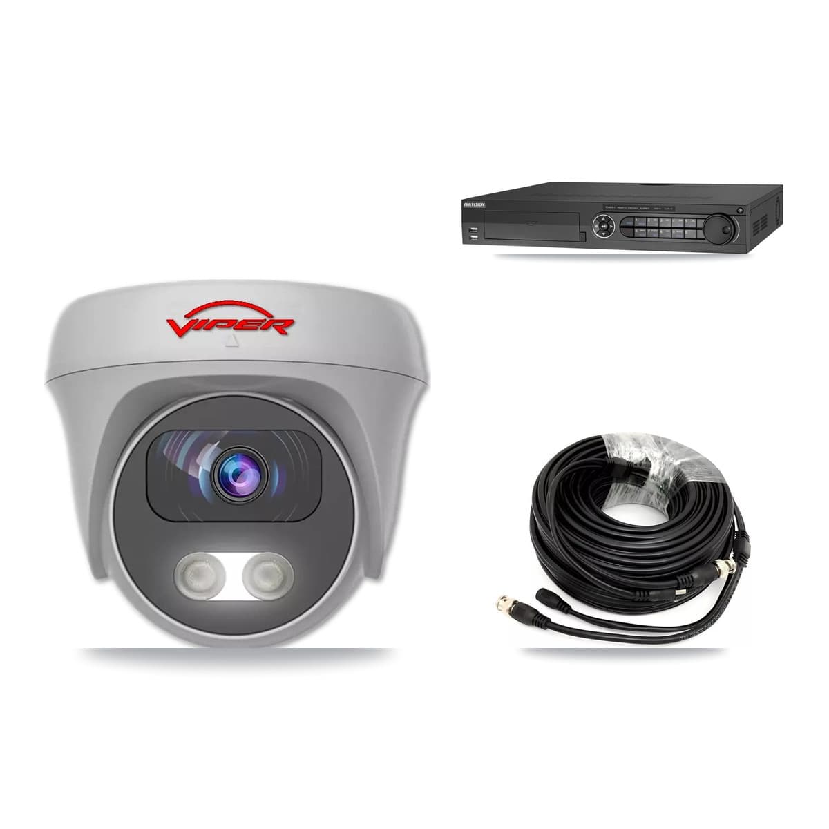 Viper & Hikvision 32-Channel 5MP CCTV Kit — 1 White Camera + 3TB Recording (IDS-7332HUHI Recorder) - Image 1