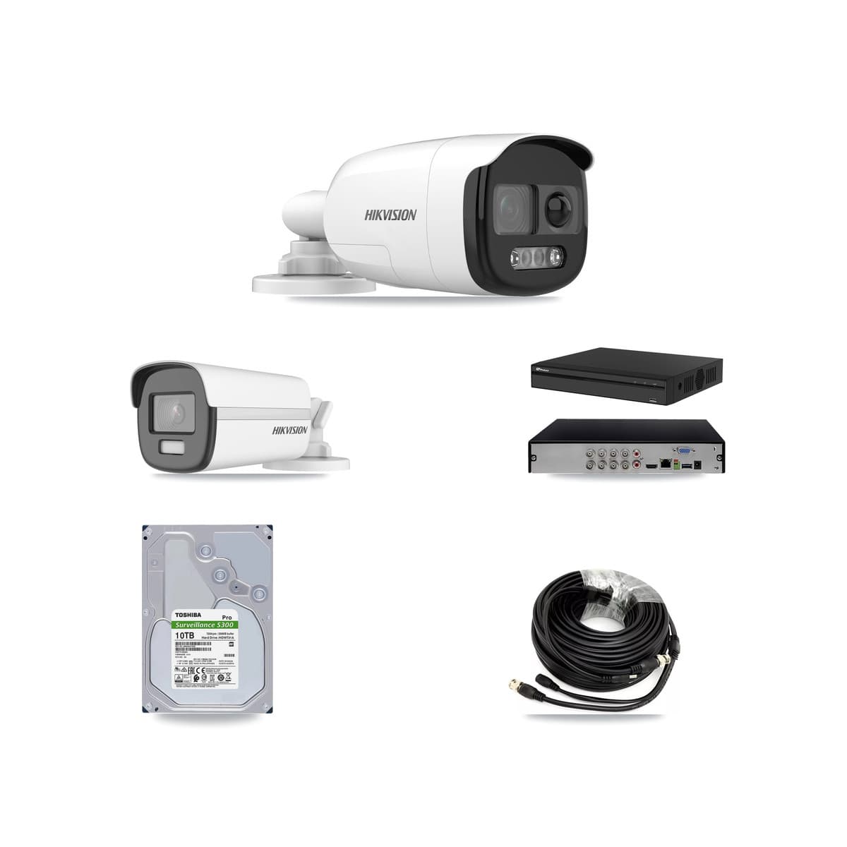 Hikvision & Prolux 8-Channel 5MP – 4K CCTV Kit — 5 5MP + 1 4K Bullet Cameras + 10TB Recording (PXD-5108HS Recorder) - Image 1