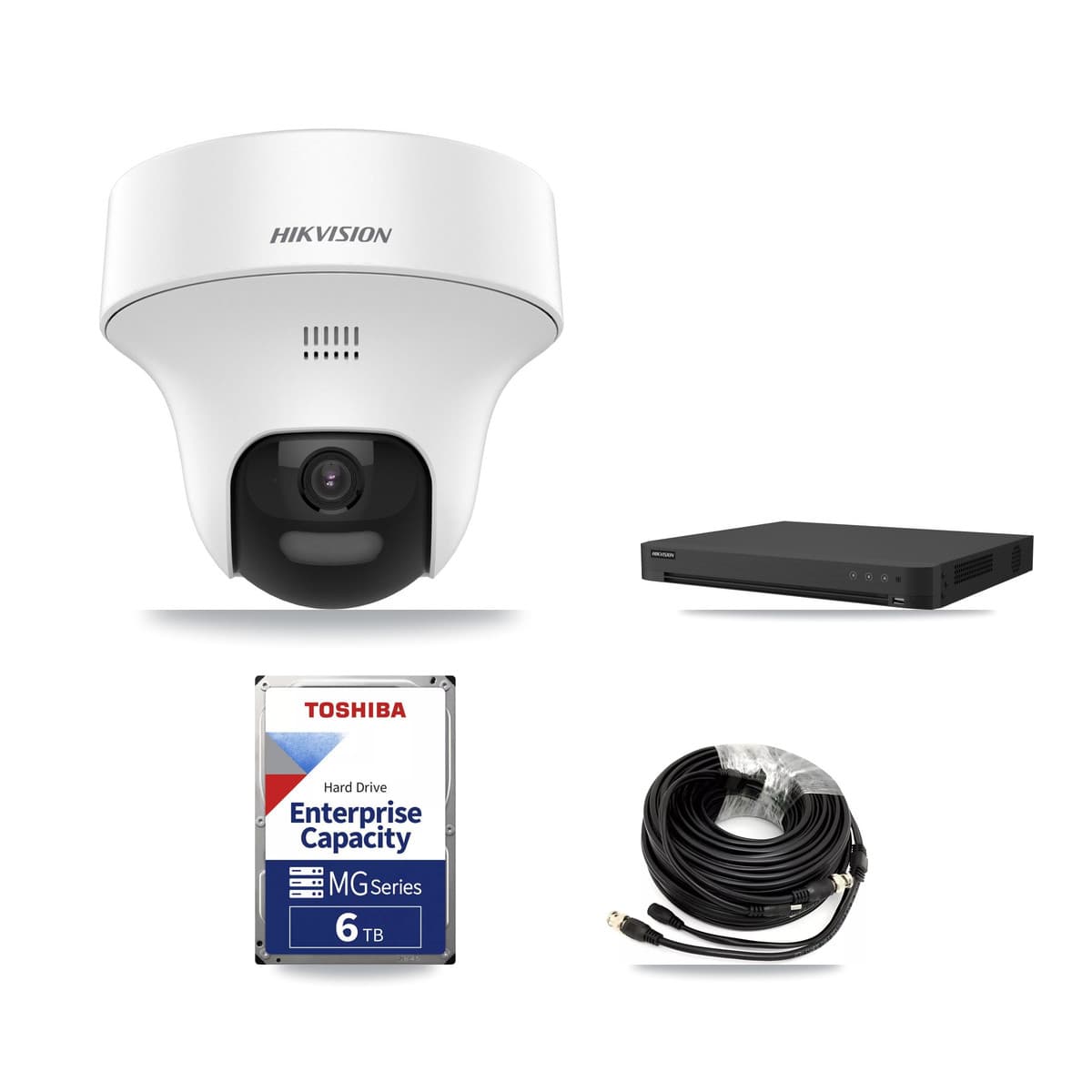 Hikvision 16-Channel 5MP CCTV Kit — 5 DS-2CE70K0T Turret Cameras + 6TB Recording (IDS-7216HUHI Recorder) - Image 1