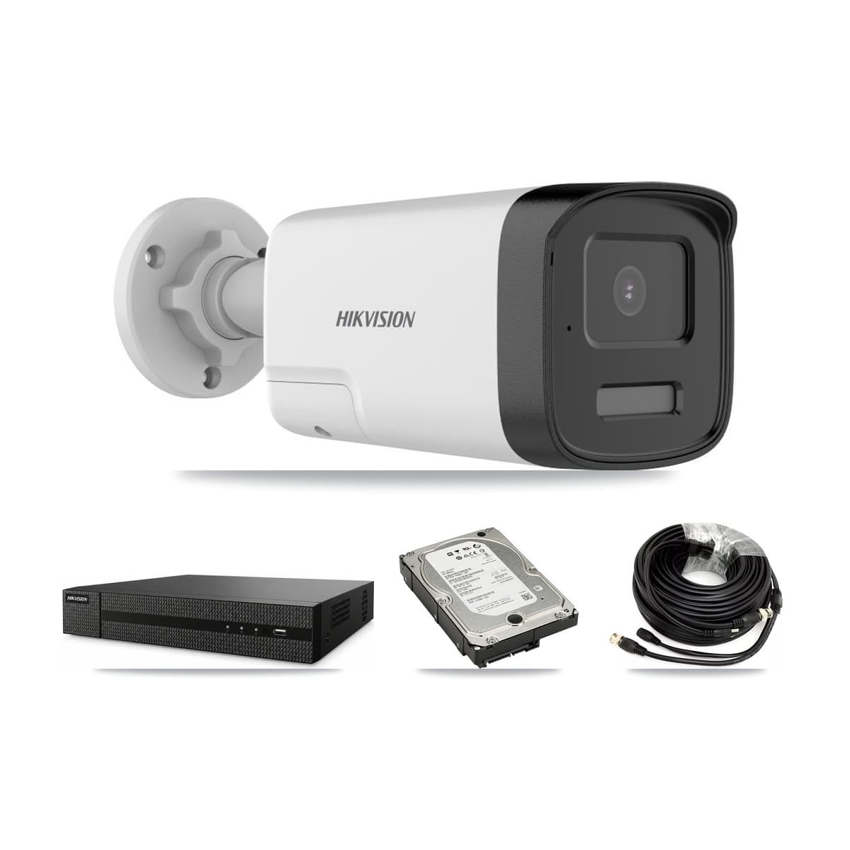 Hikvision 8-Channel 5MP CCTV Kit — 4 DS-2CE17K0T Bullet Cameras + 5TB Recording (DVR-8CH Recorder) - Image 1