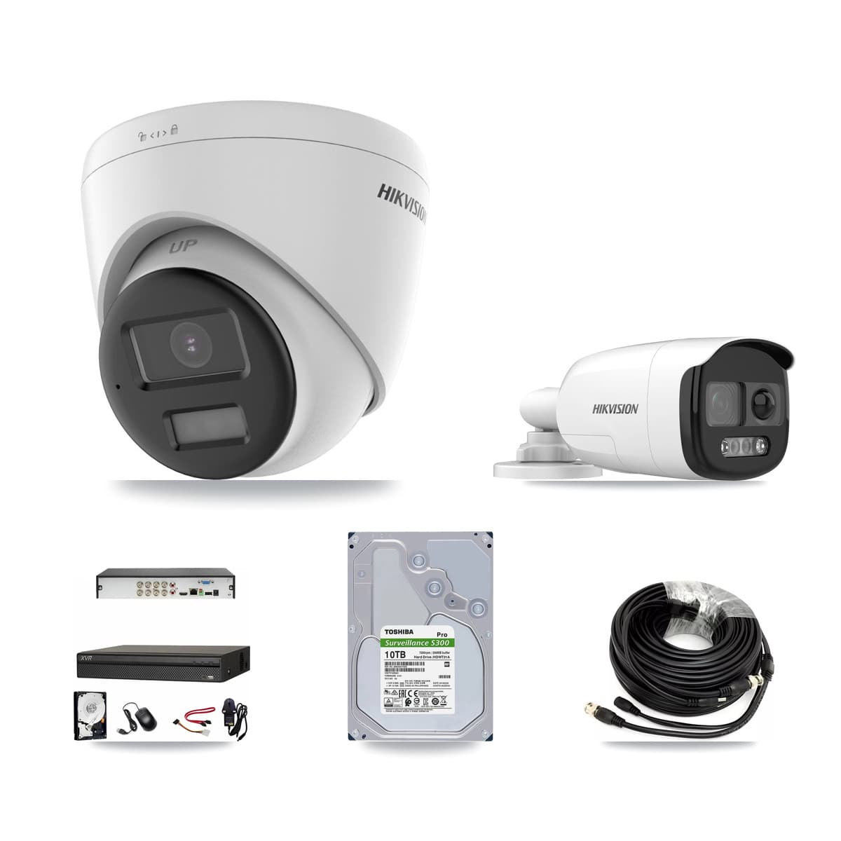 Hikvision & Dahua 8-Channel 5MP – 4K CCTV Kit — 1 5MP Bullet + 5 4K Turret Cameras + 10TB Recording - Image 1