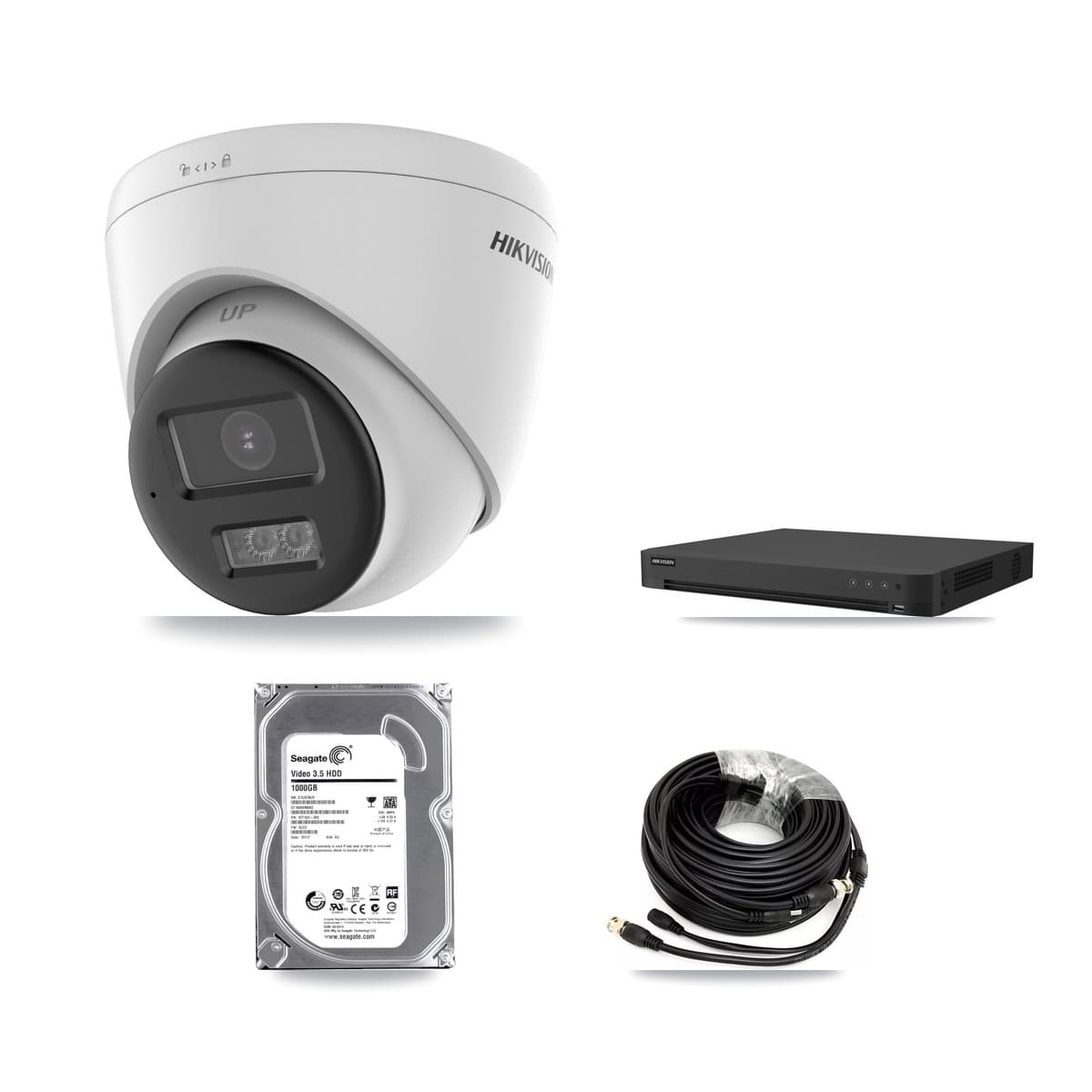 Hikvision 16-Channel 5MP CCTV Kit — 1 DS-2CE78K0T-LTS Turret Camera + 1TB Recording (IDS-7216HUHI-M2/XT Recorder) - Image 1