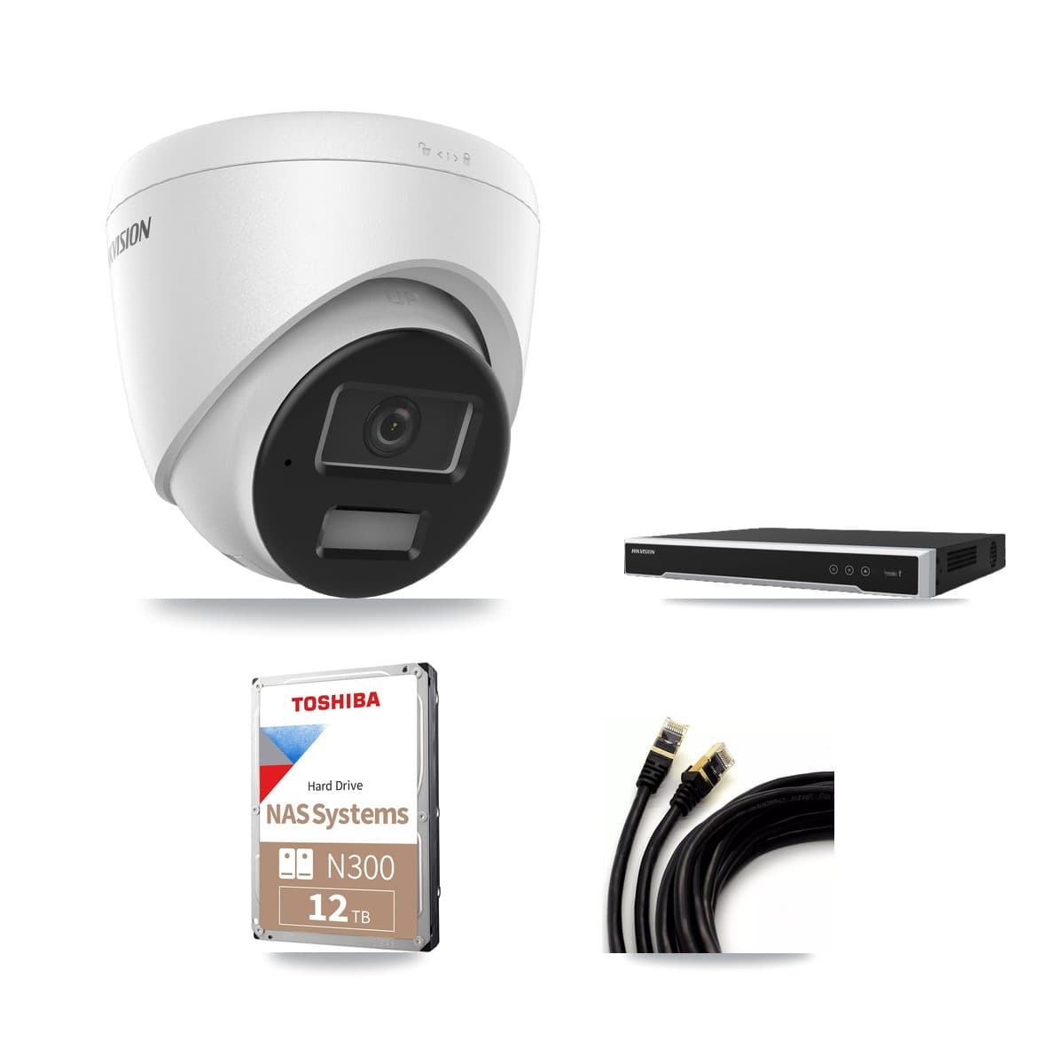 Hikvision 16-Channel 4MP CCTV Kit — 8 DS-2CD1343G2 Turret Cameras + 12TB Recording - Image 1