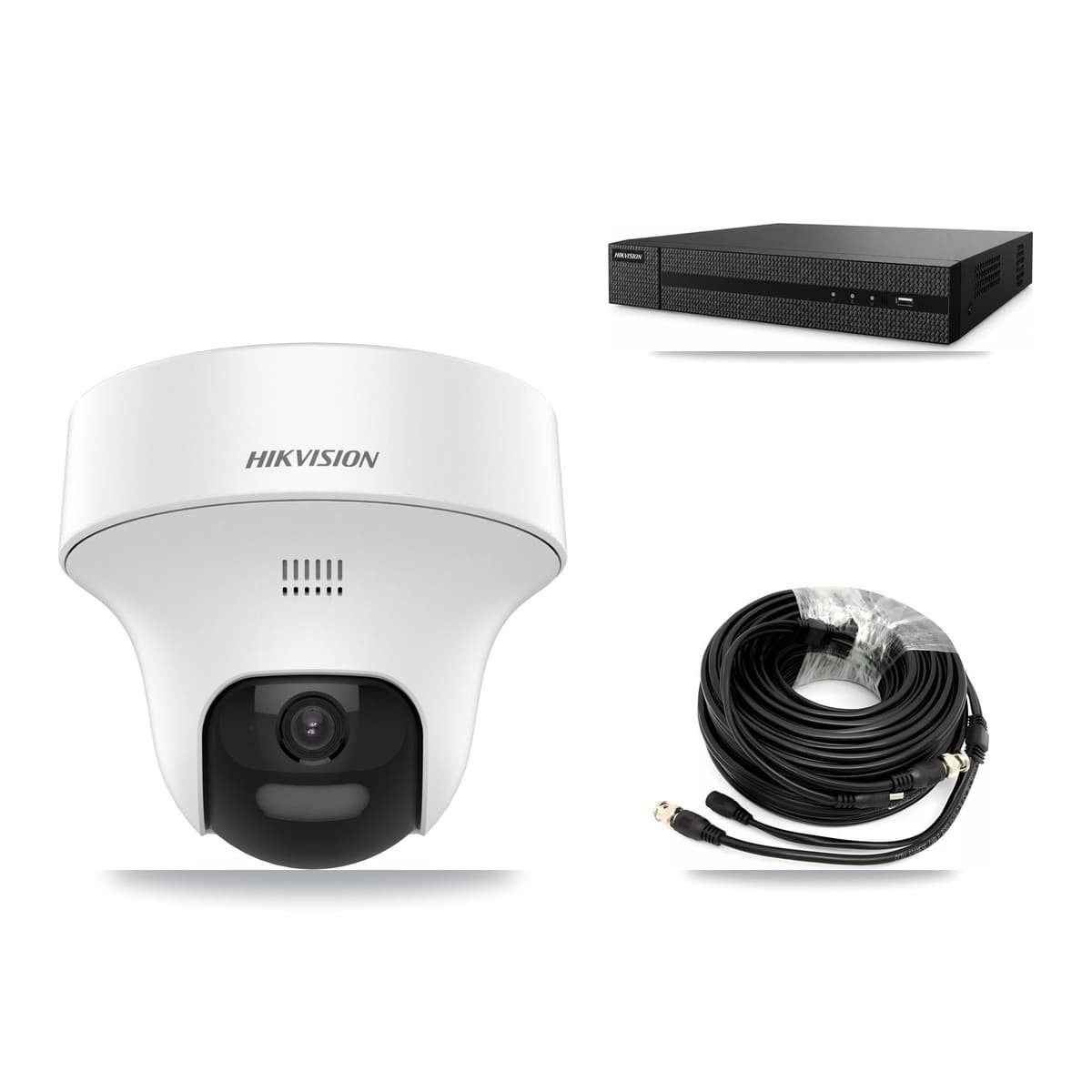 Hikvision 8-Channel 5MP CCTV Kit — 4 DS-2CE70K0T Turret Cameras + 2TB Recording (DVR-8CH Recorder) - Image 1